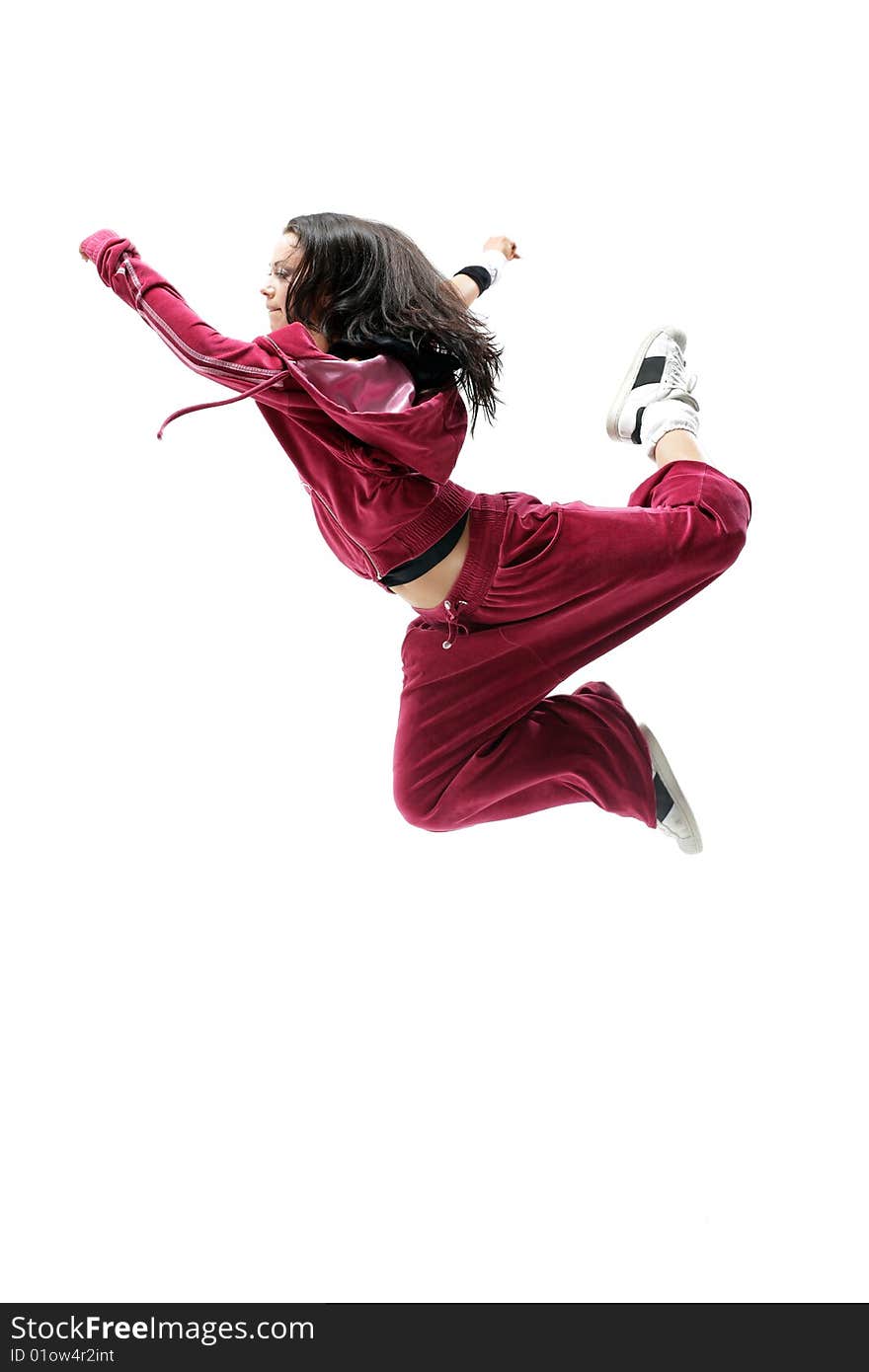 Modern style dancer posing on studio background. Modern style dancer posing on studio background