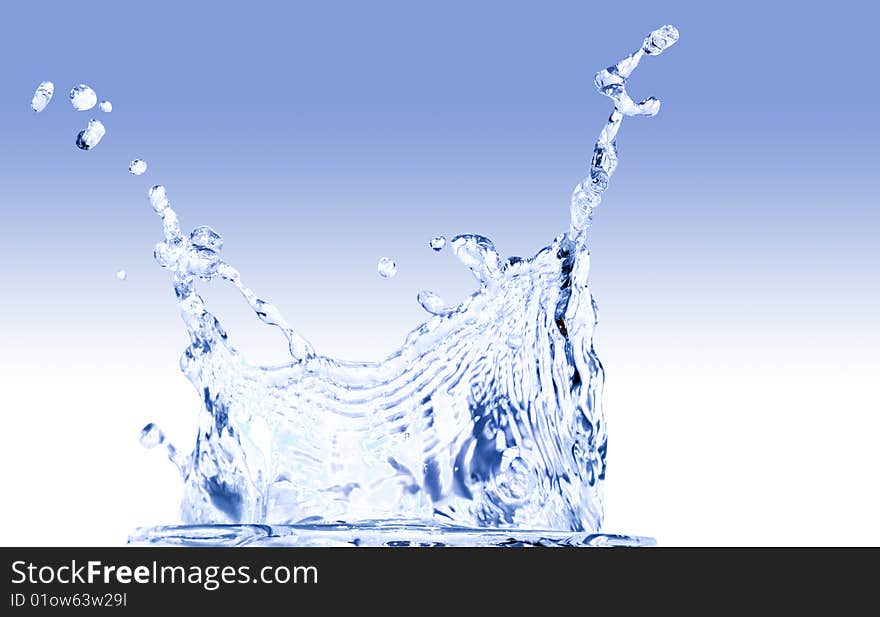 Splashing water abstract background isolated with clipping path