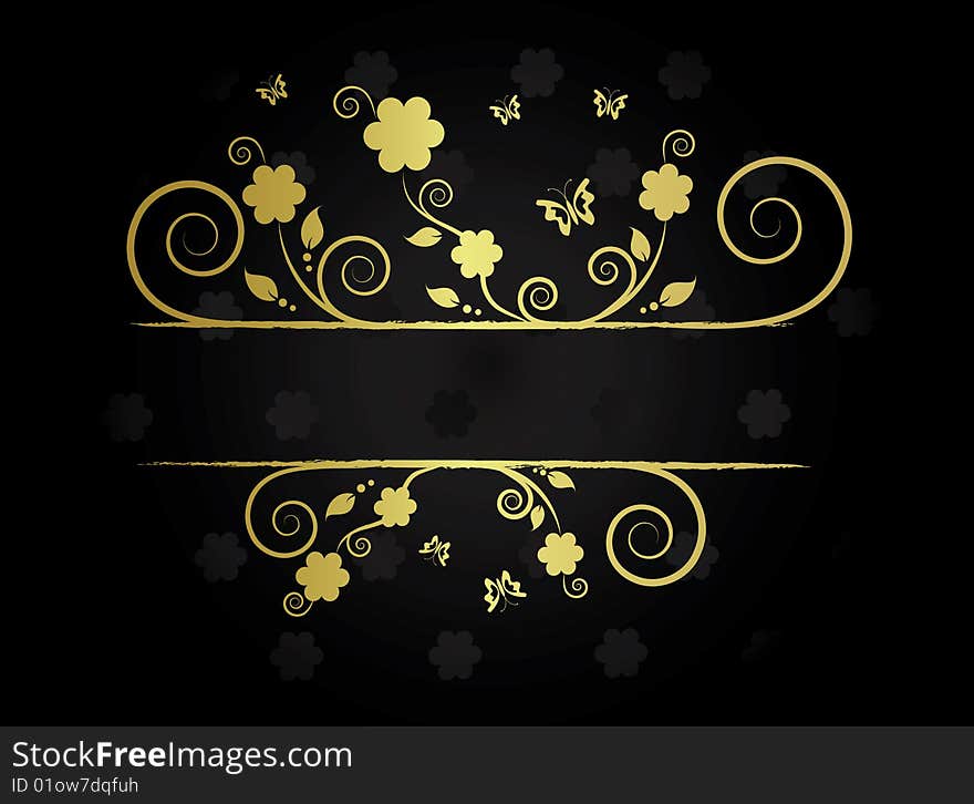 Golden floral frame