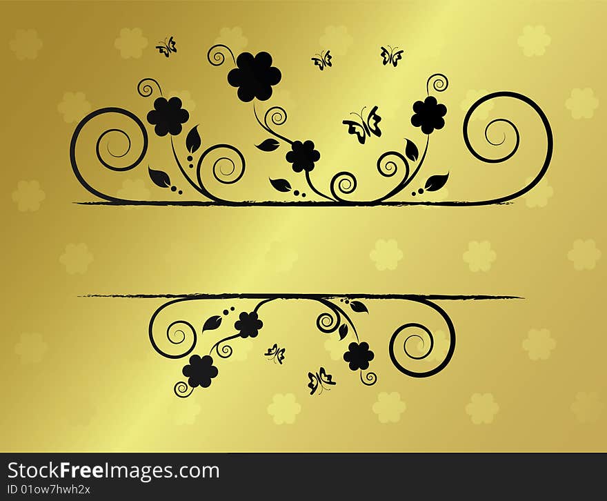 Golden floral frame for text