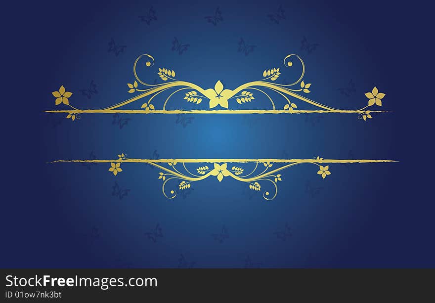 Golden floral frame for text