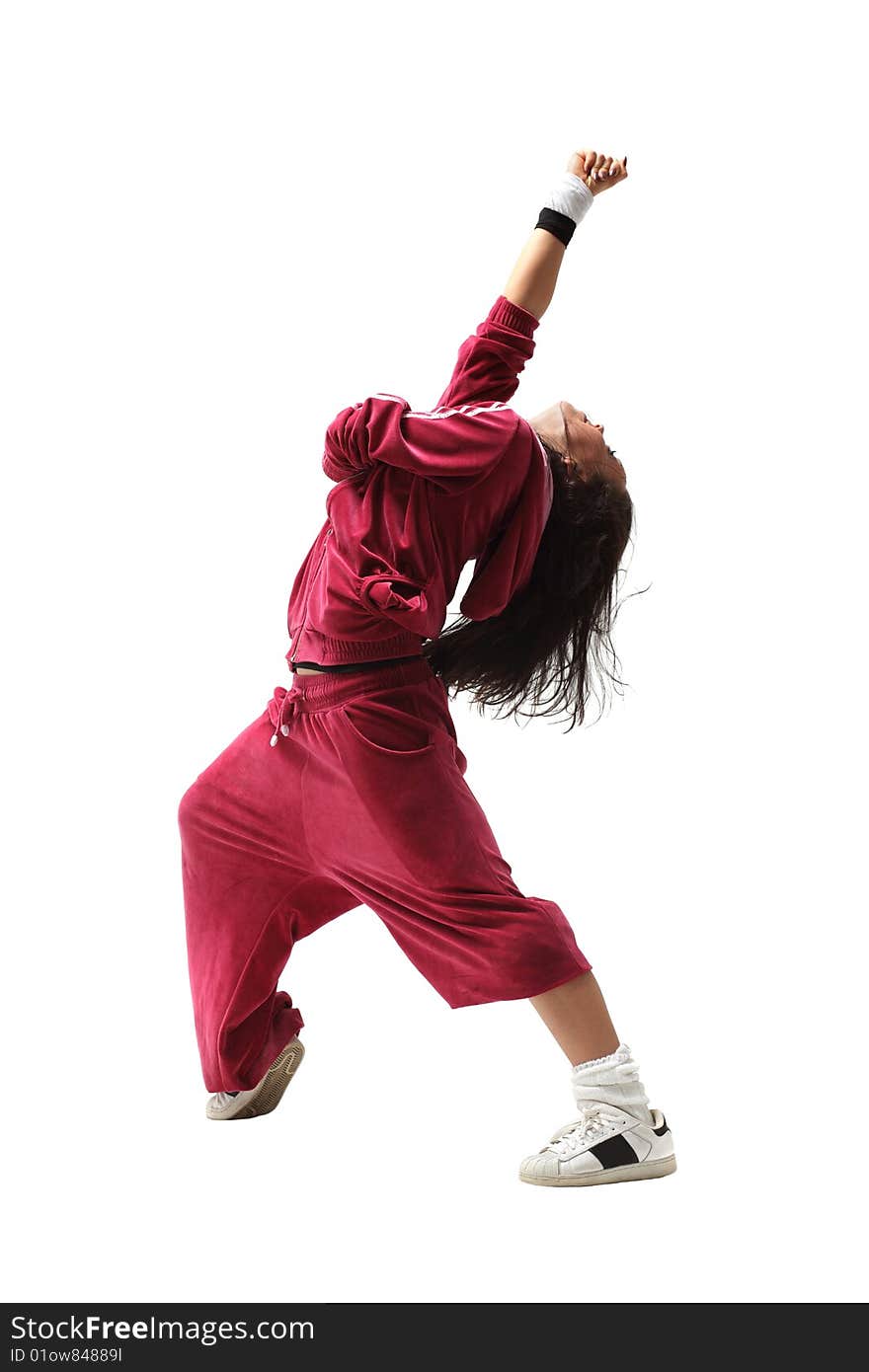 Modern style dancer posing on studio background. Modern style dancer posing on studio background