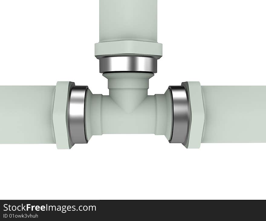 Gas pipe without valve isolated on white