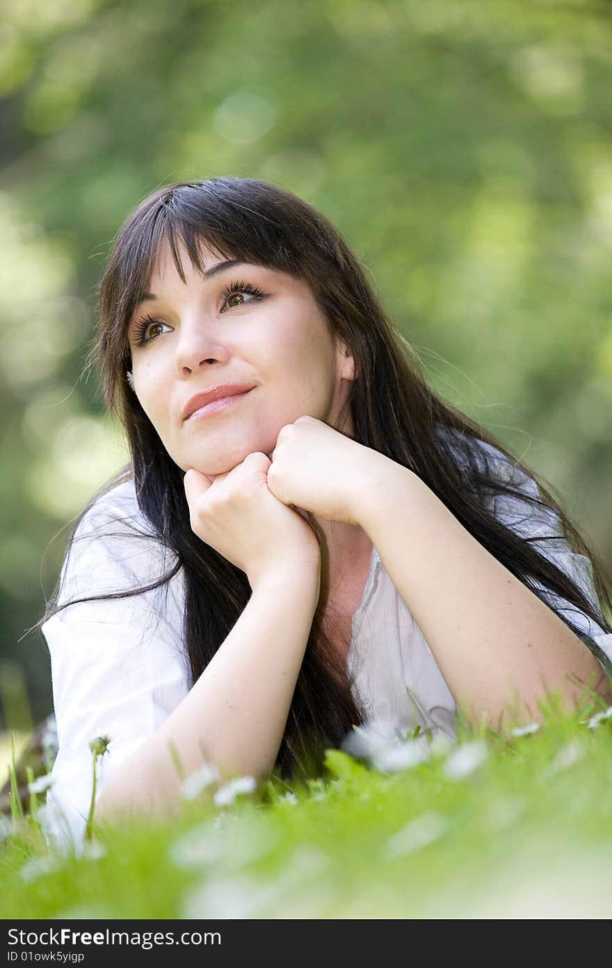 Woman on grass