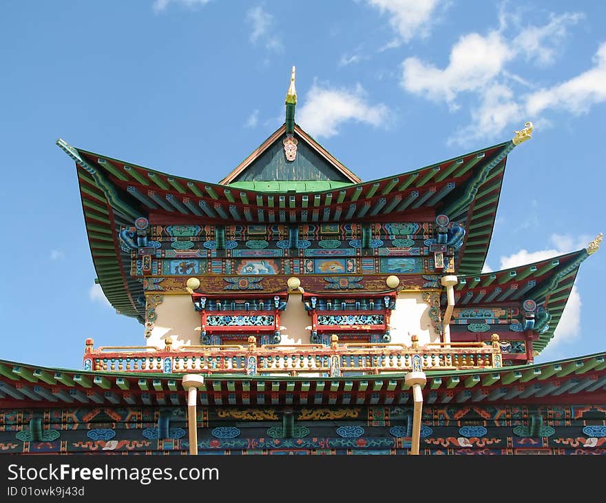 A top of temple in buddhist university monastery.