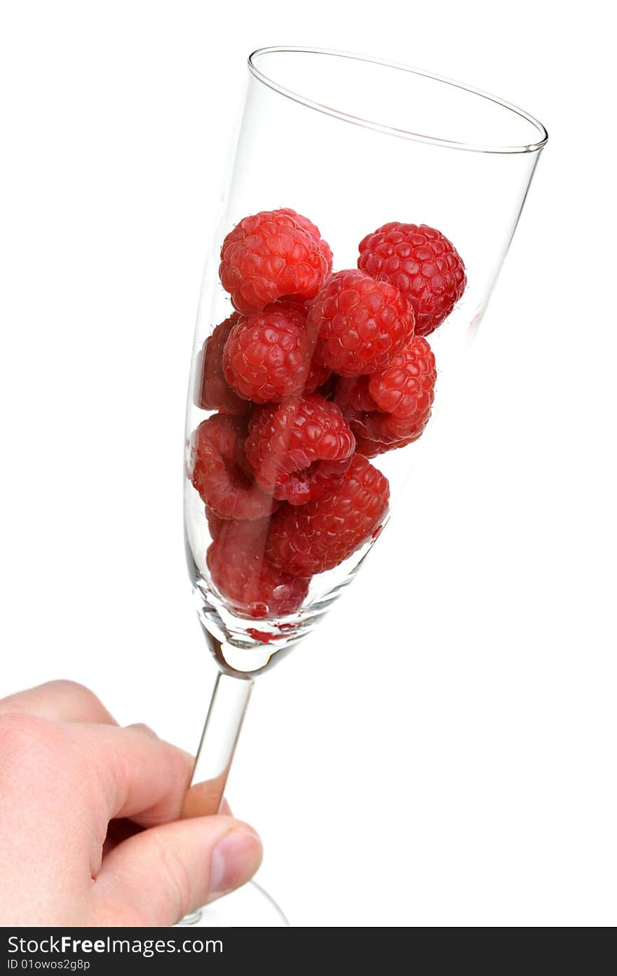 Raspberry in glass