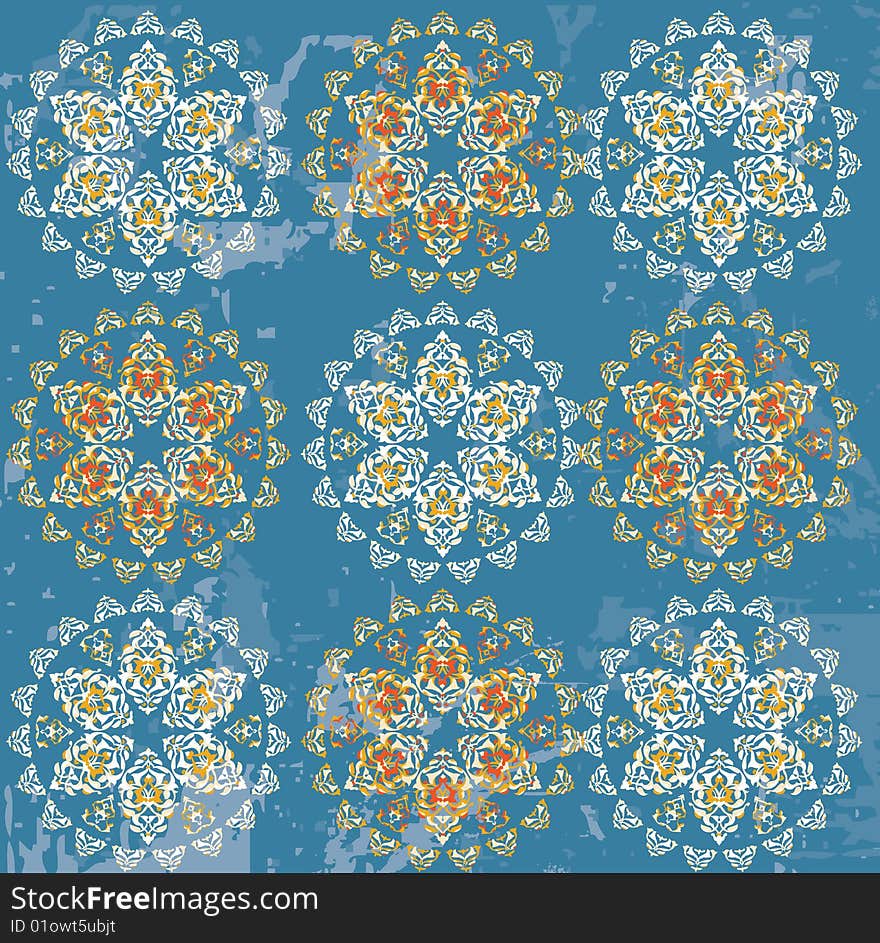 Antique Ottoman Grungy Wallpaper Raster Design