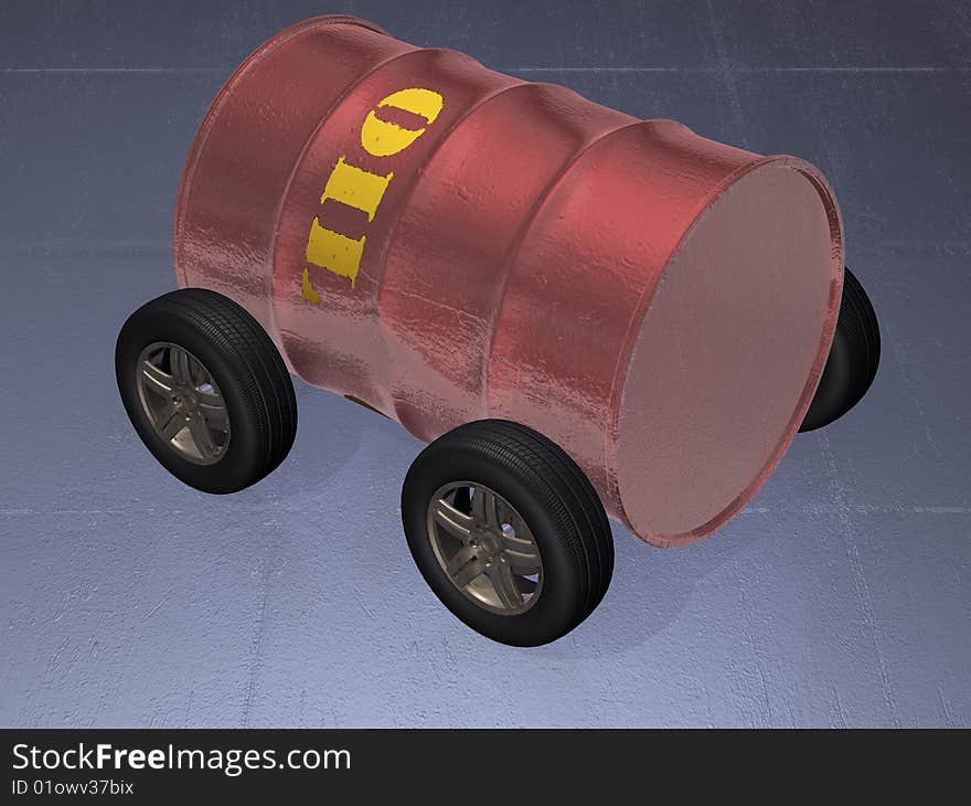 3d concept illustrations of oil barrel