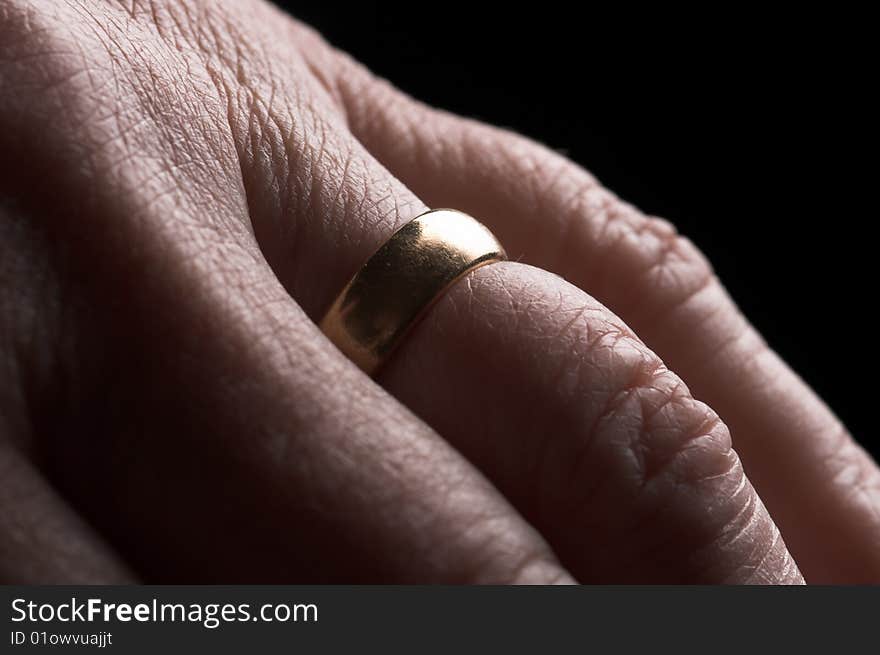 Hand with wedding ring