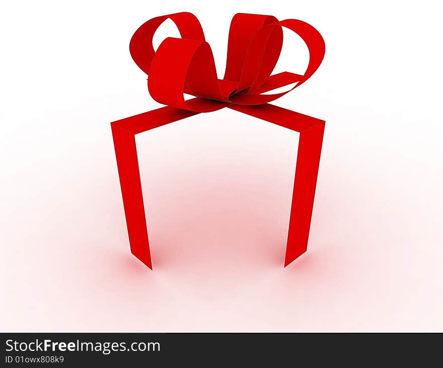 Gift With Ribbon Clipping Path