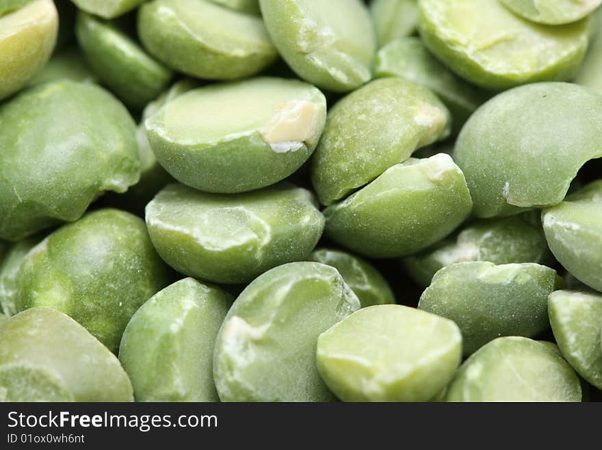 A macro shot of dried split peas.