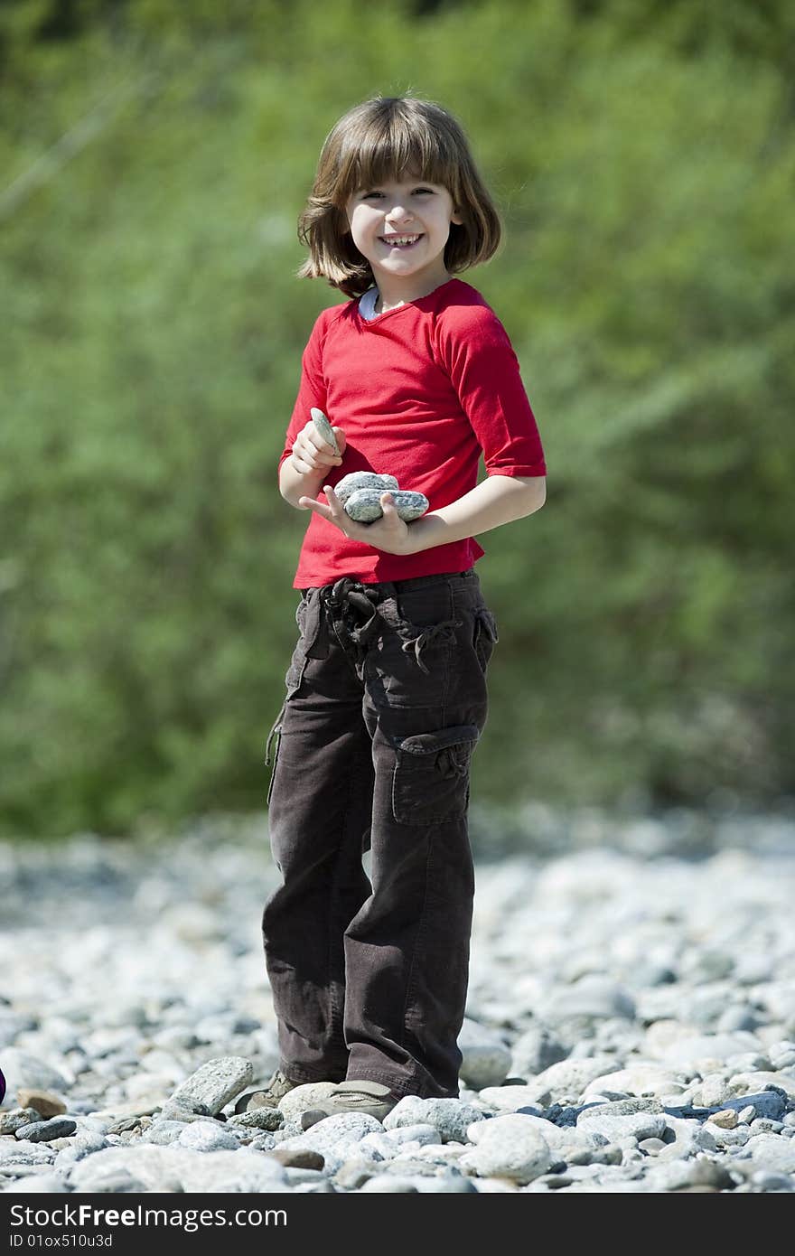 Girl playing outdoor