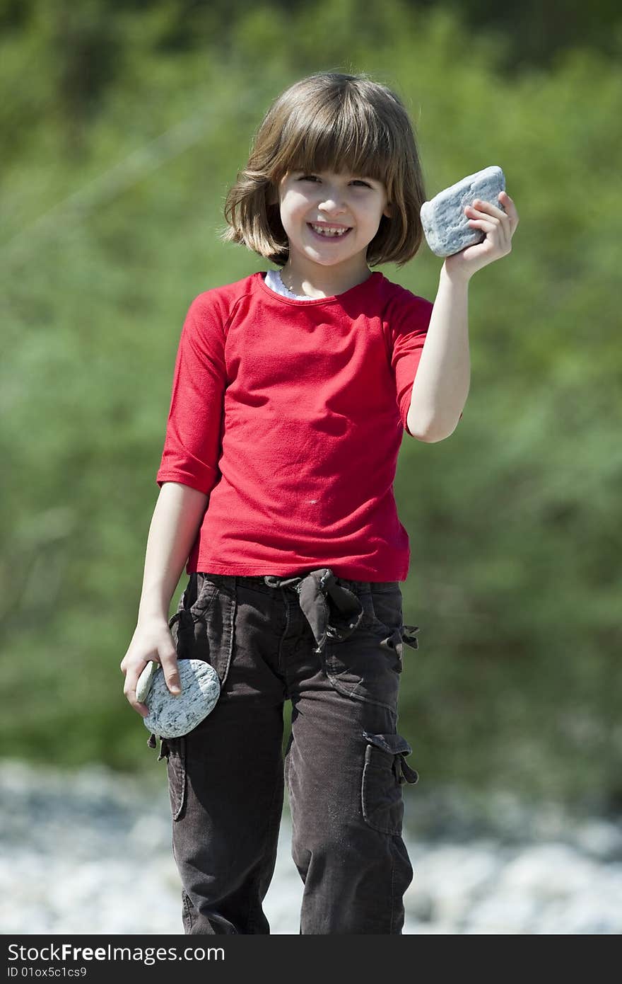 Girl playing outdoor