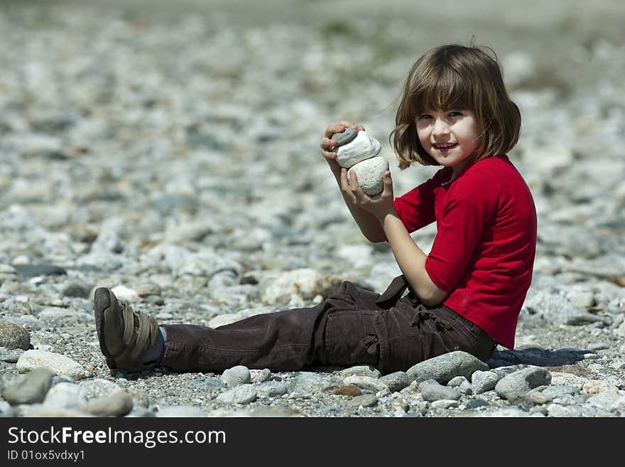 Girl playing outdoor