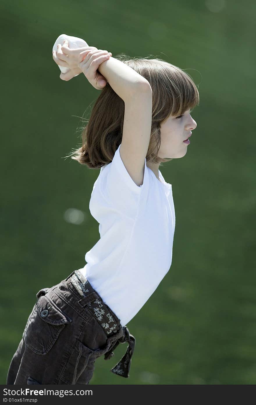 Girl playing outdoor