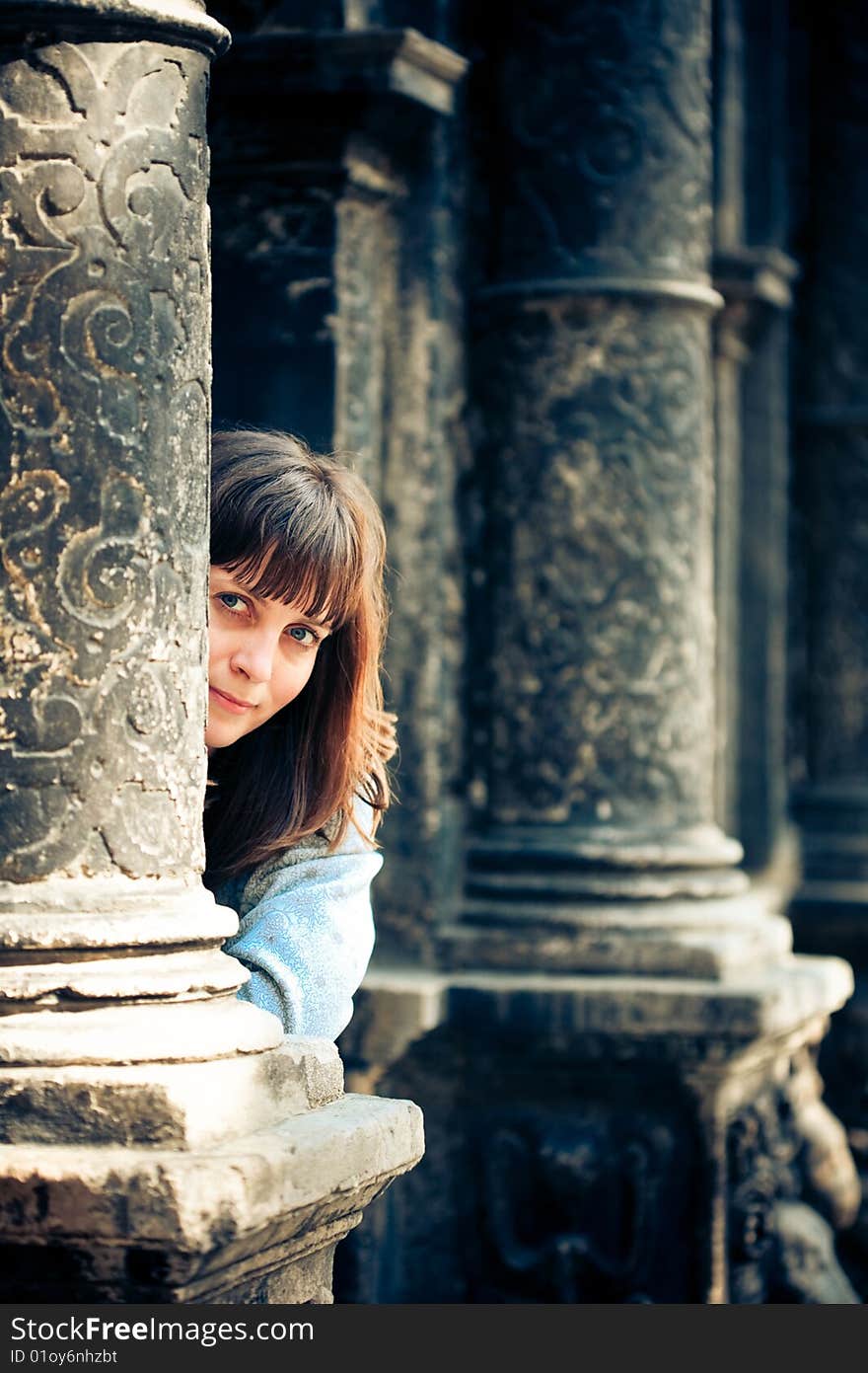 Beautiful young woman outdoor portrait