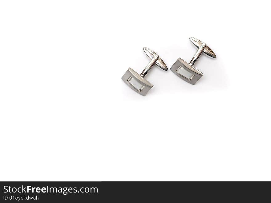 Silver habdcuffs on white background. Silver habdcuffs on white background