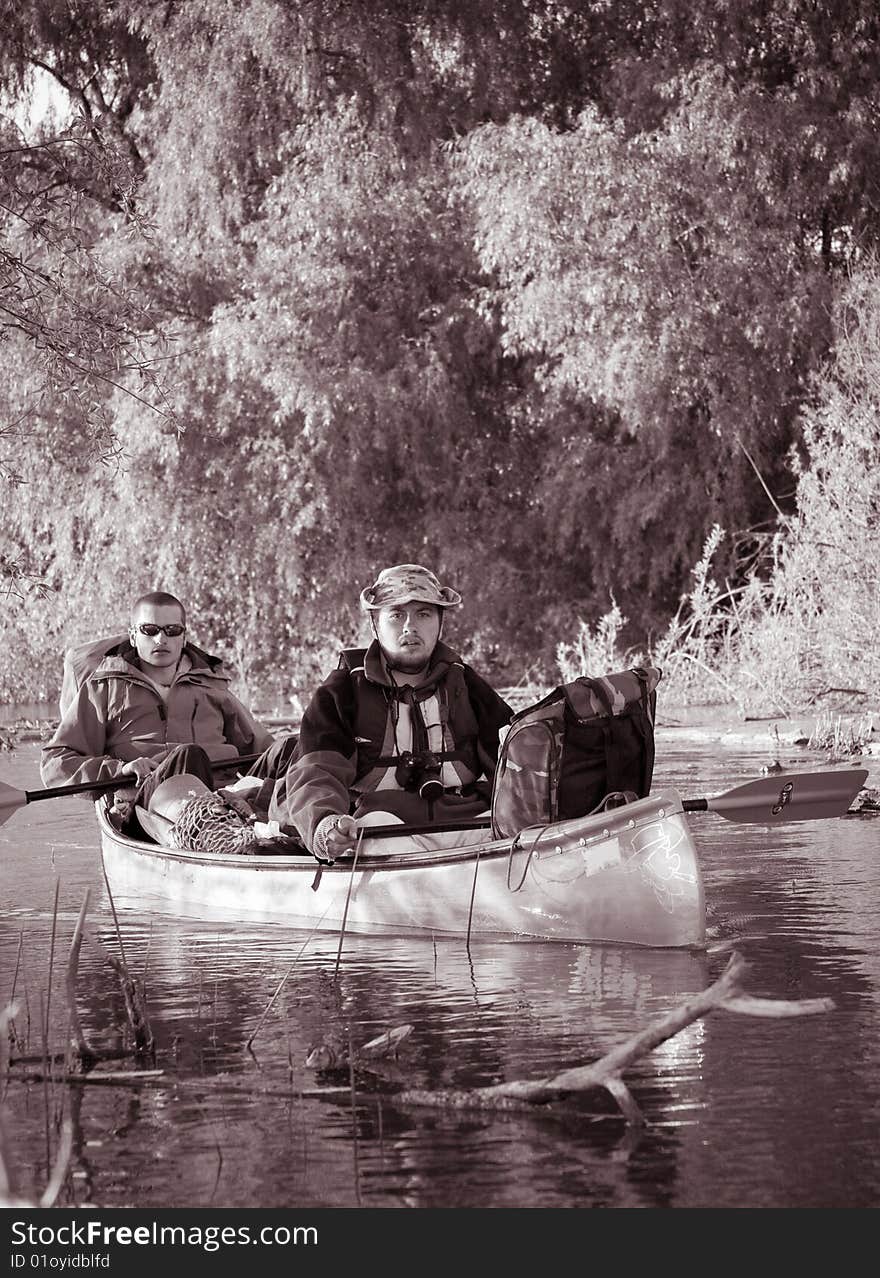 Out Sailing On Canoe