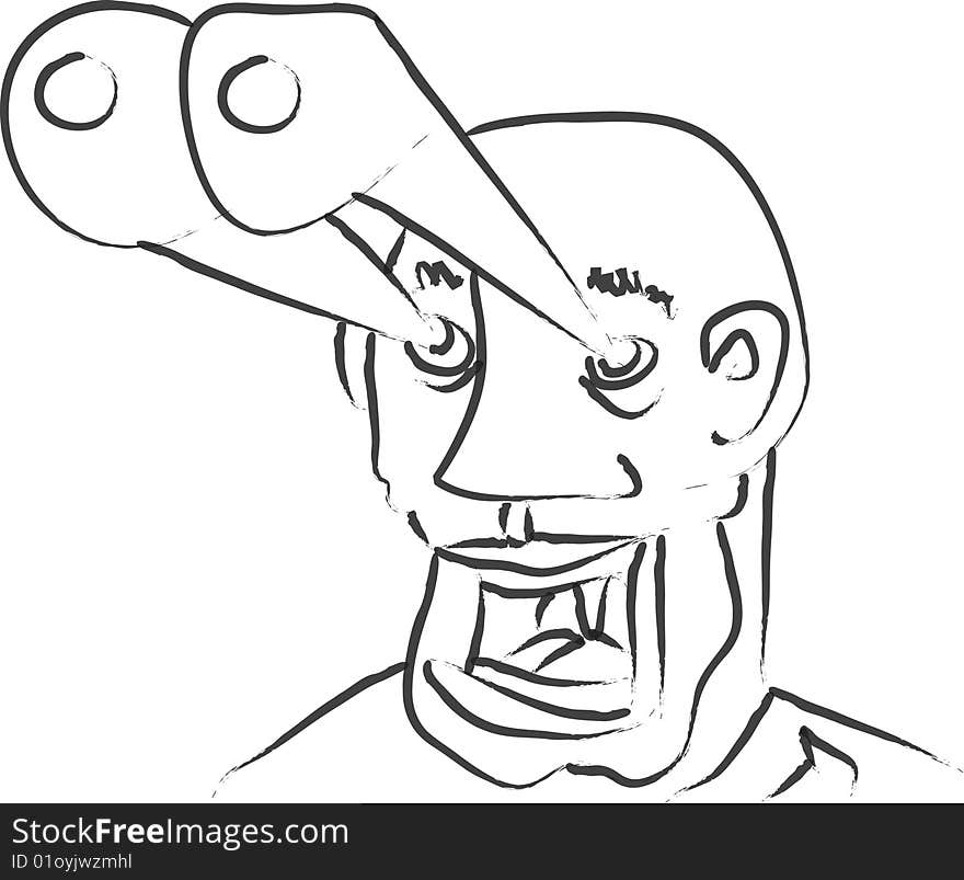 Vector illustration of a surprised man. Vector illustration of a surprised man