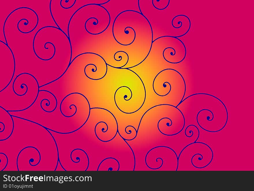 Abstract floral retro colorful background