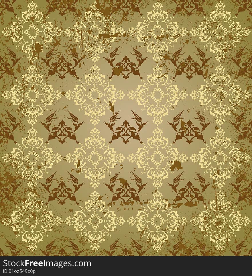 Antique ottoman grungy wallpaper vector design. Antique ottoman grungy wallpaper vector design