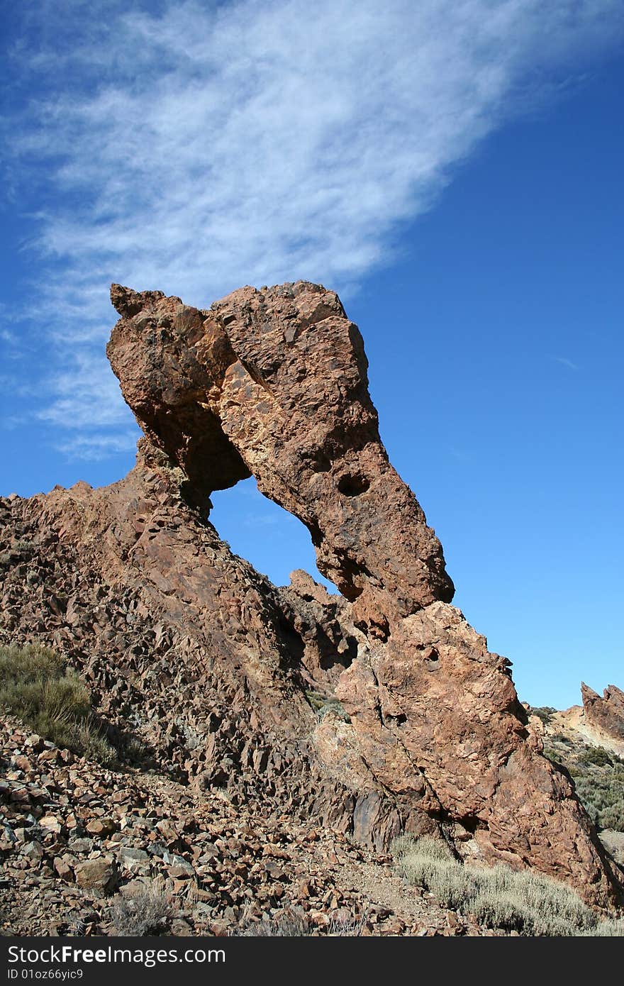 Volcanic rock shoe at Tenerife island