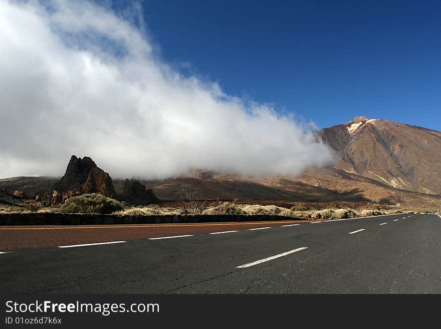 Road in Tenerife Teide park