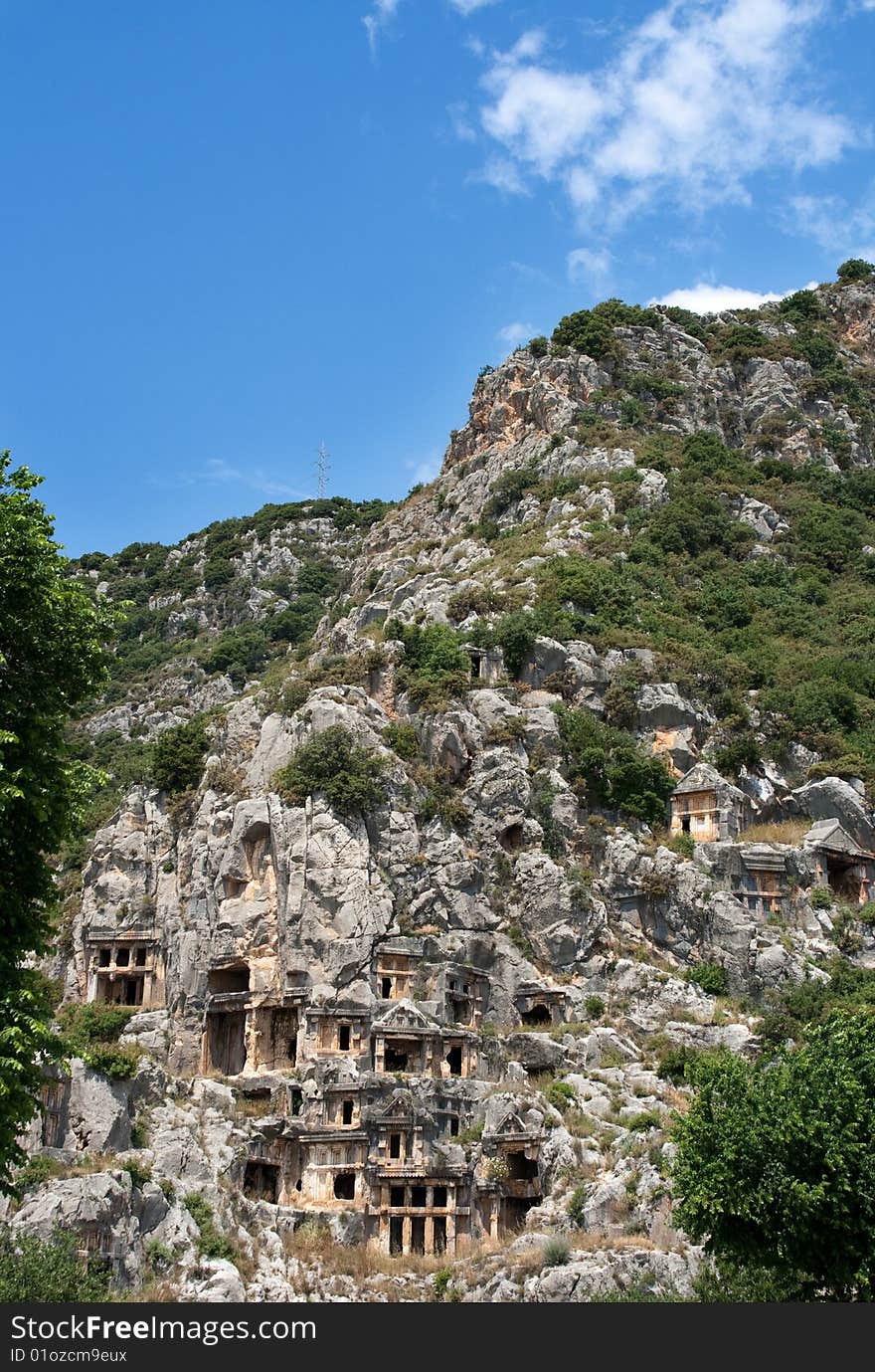 Lycian tombs in Demre, Turkey