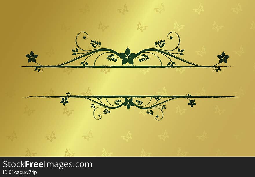 Golden Floral Frame