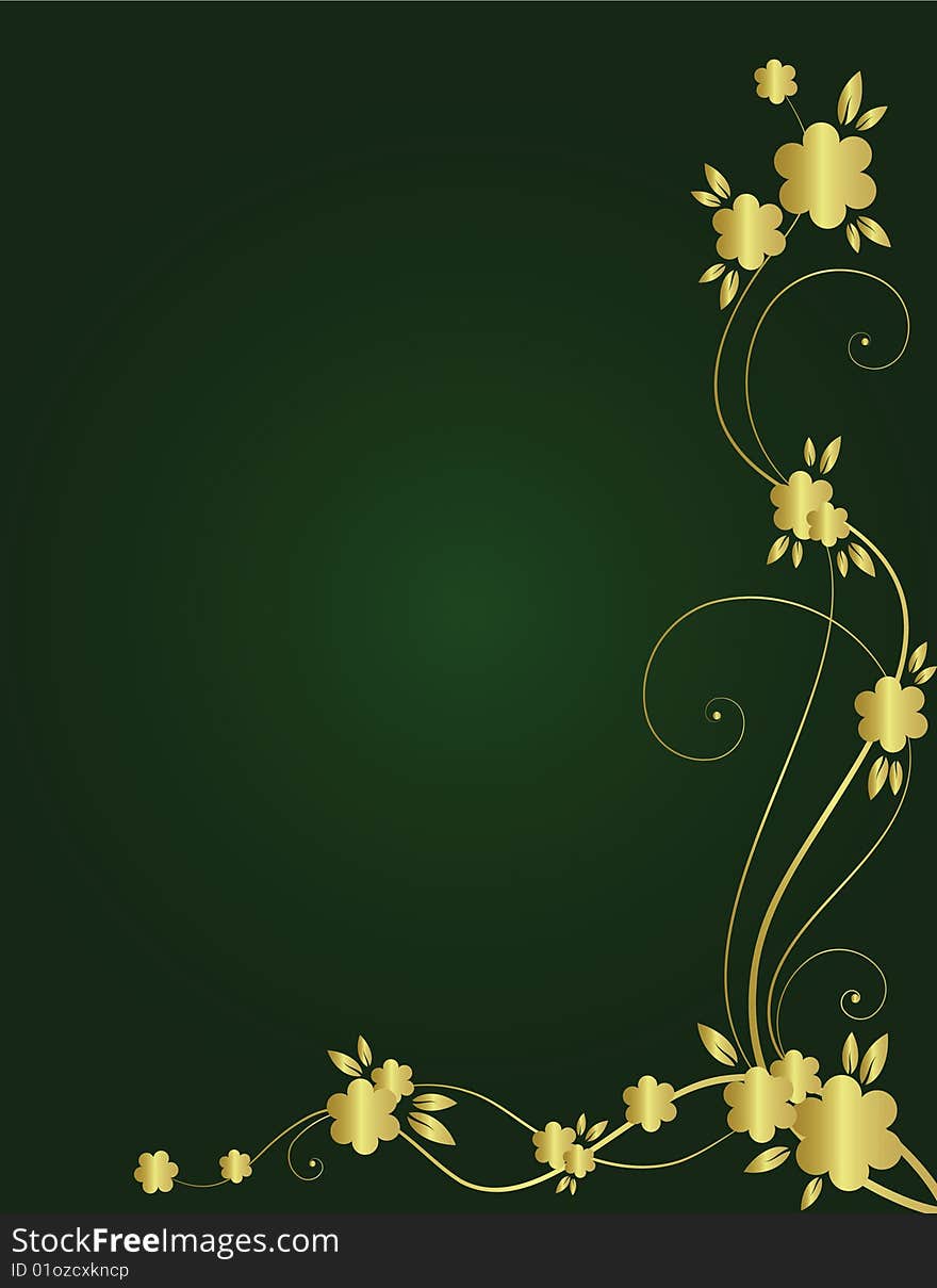 Golden floral background for text