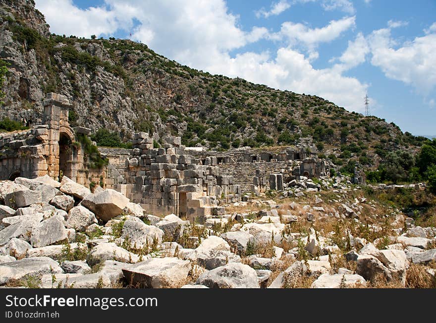 Lycian tombs in Demre, Turkey