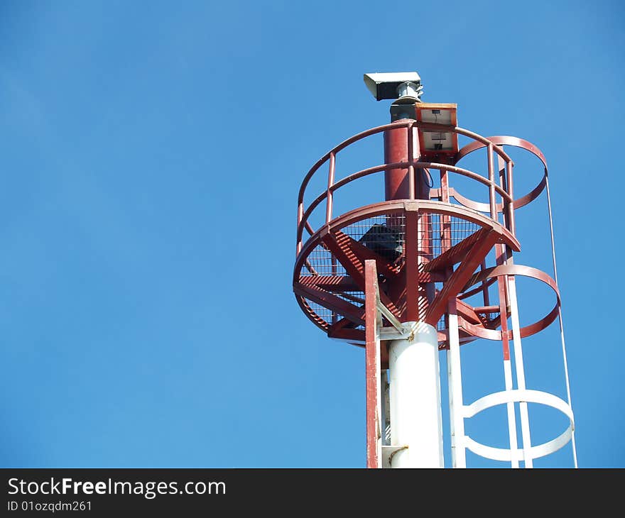 Nautical beacon on the top of a pole