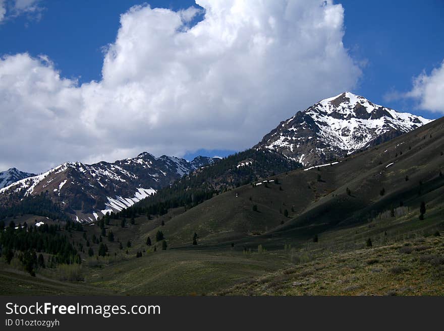 Boulder mountains in the Sawtooth National Forest near Ketchum Idaho