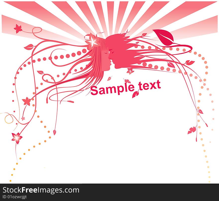 Background human kiss frame vector