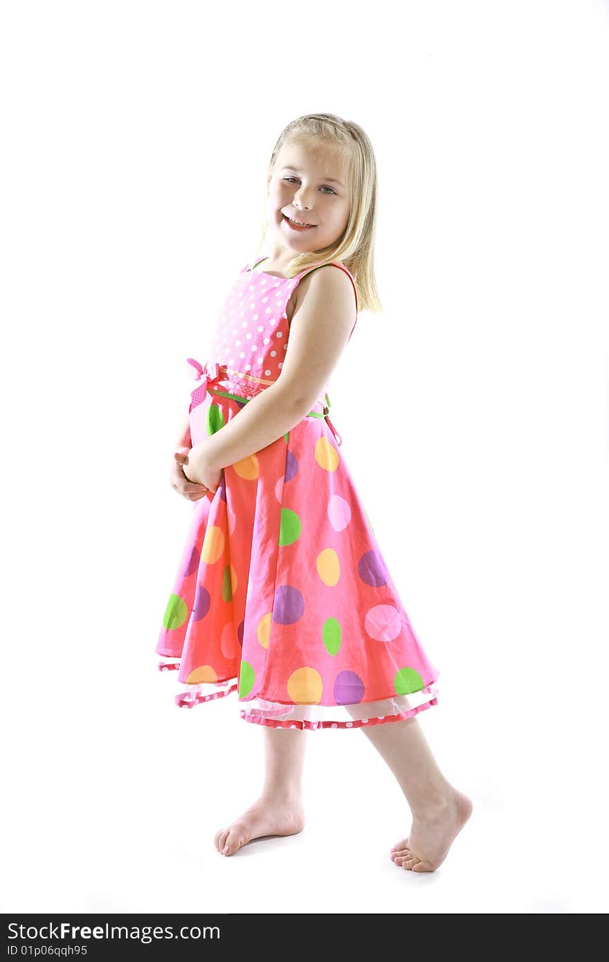 A childs portrait on a white background. A childs portrait on a white background