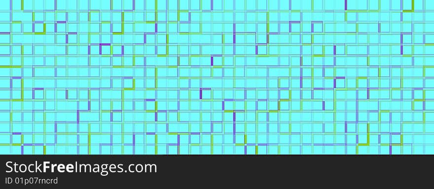 Banner of the iridescent blue squares