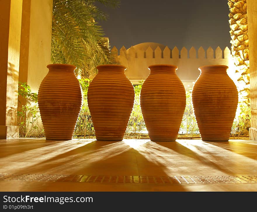 4 Clay Vases