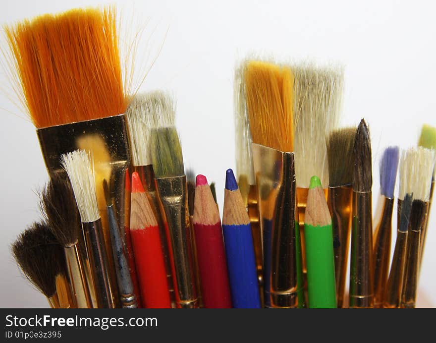 Brushes and pencils