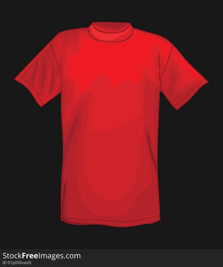 Red vector T-shirt design template isolated on black background