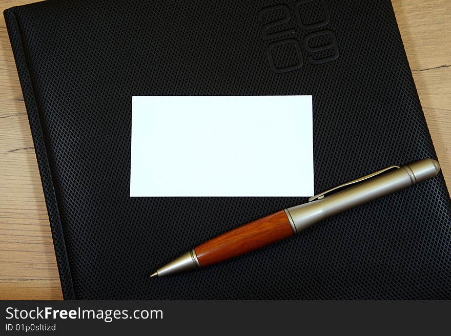 Calendar with the ready visiting card for writing the message. Calendar with the ready visiting card for writing the message.