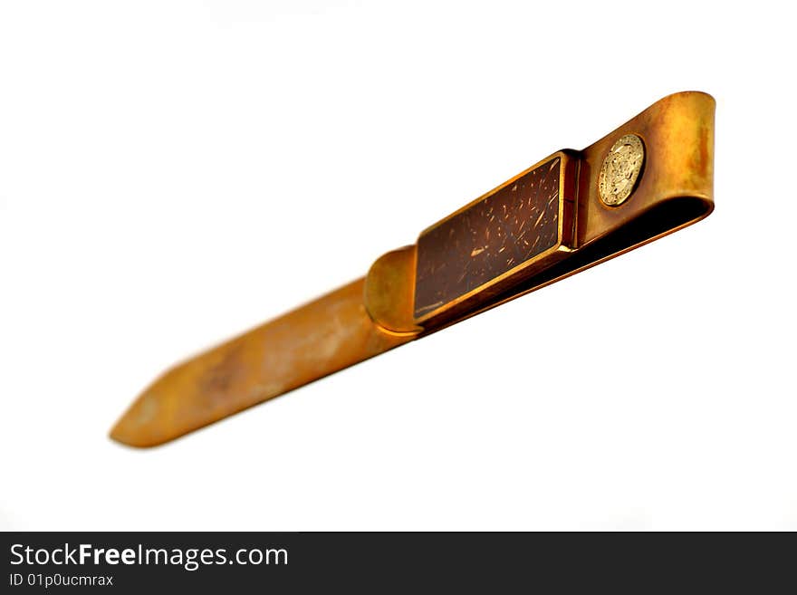 Old golden Asian knife