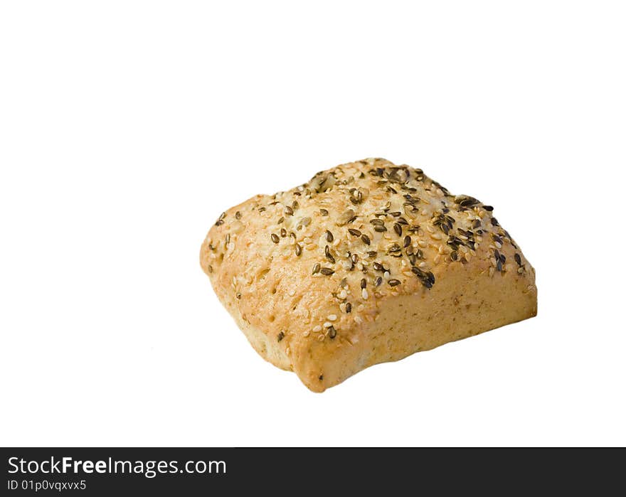 Crusty bread roll with sesame seeds