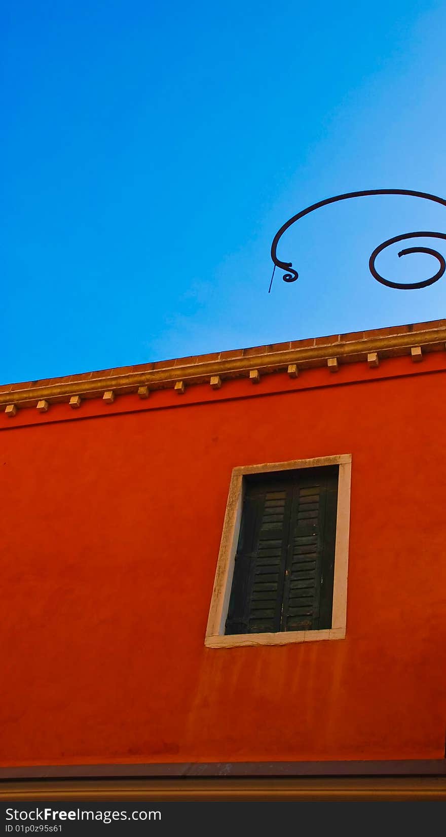 Red wall of an old building in Venice. Red wall of an old building in Venice