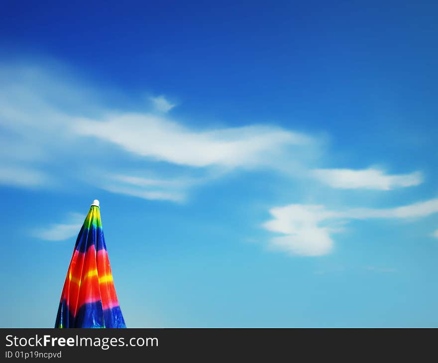 Umbrella summer colors at the beach