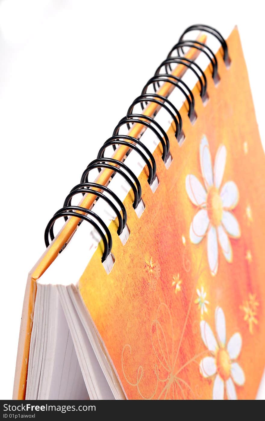 Spiral notebook isoated on white background.