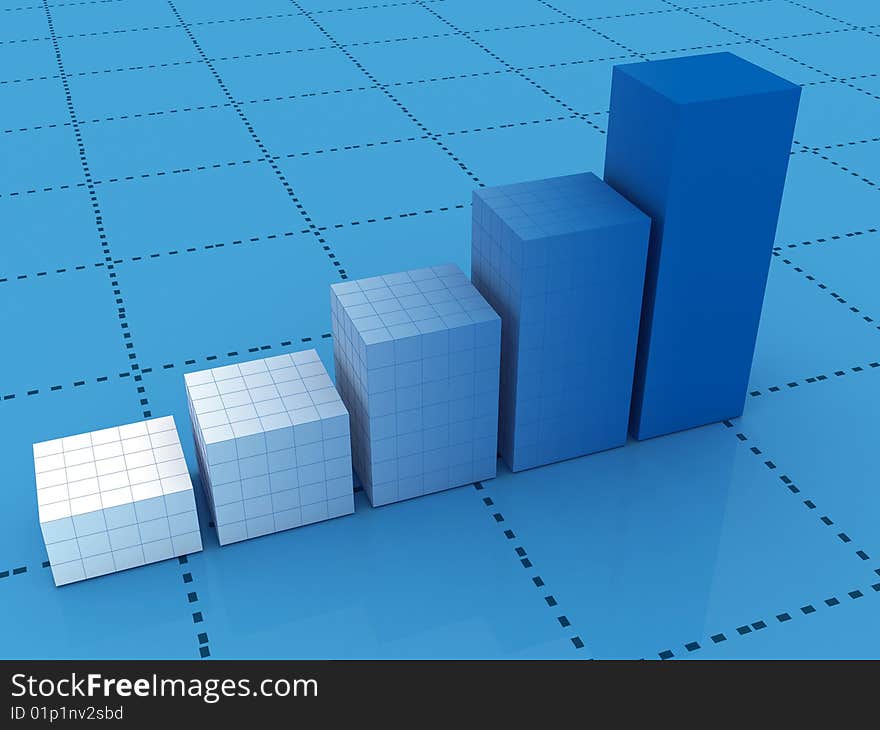 3d abstract chart for company presentation