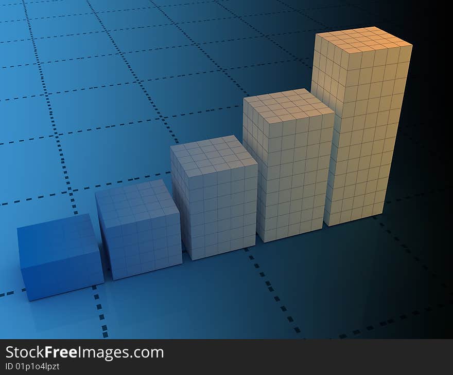 3d abstract chart for company presentation