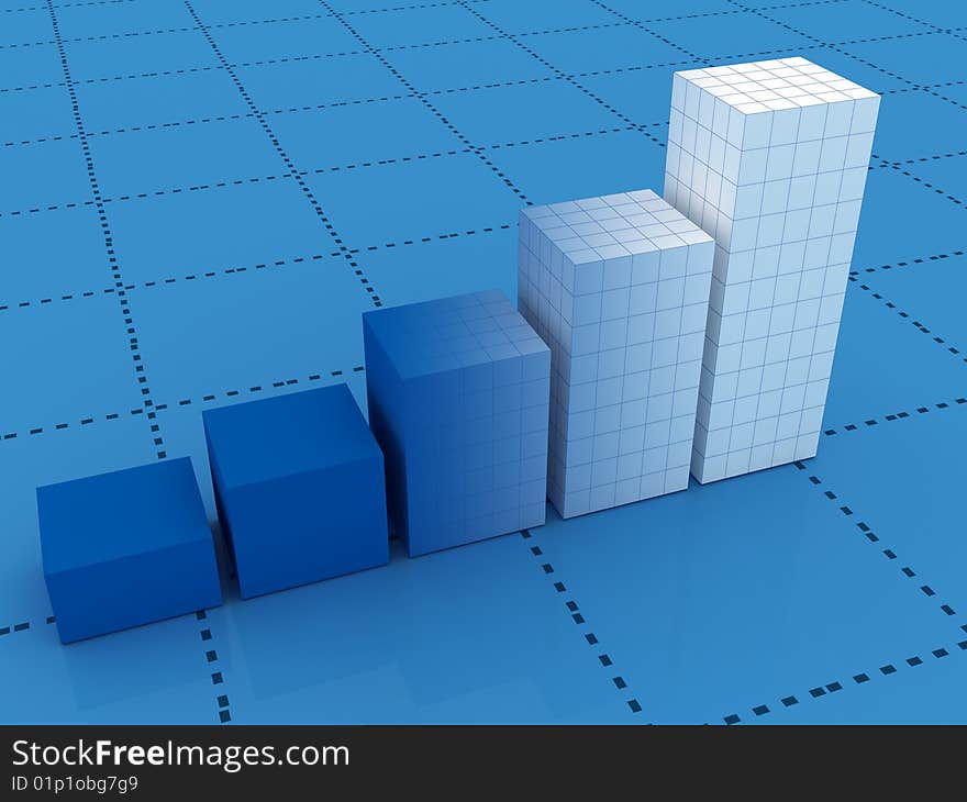 3d abstract chart for company presentation