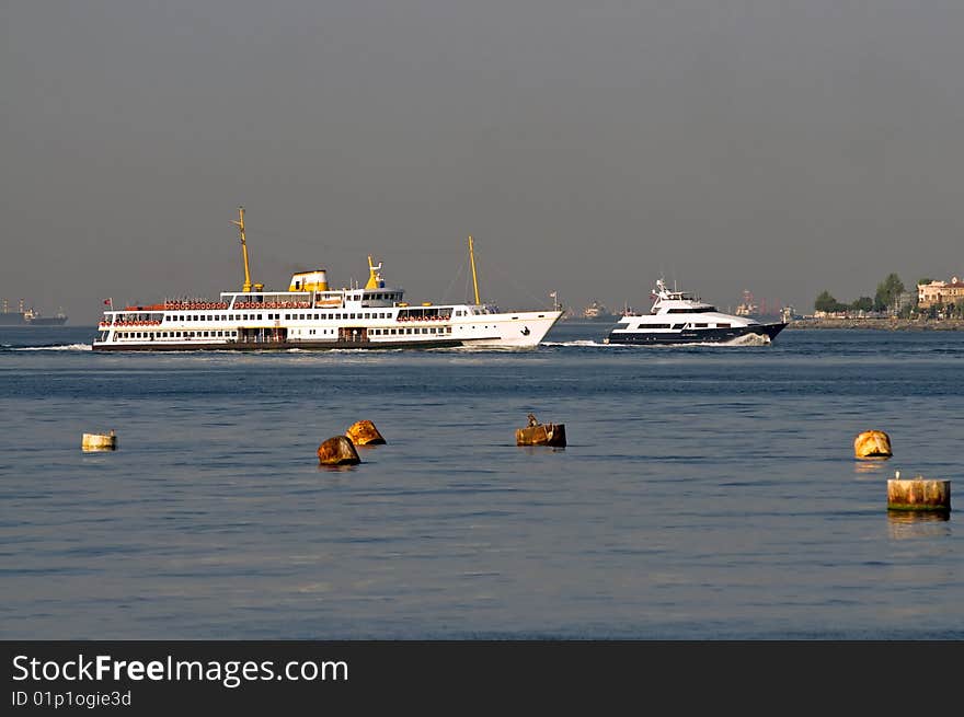 Istanbul - Ferry passing