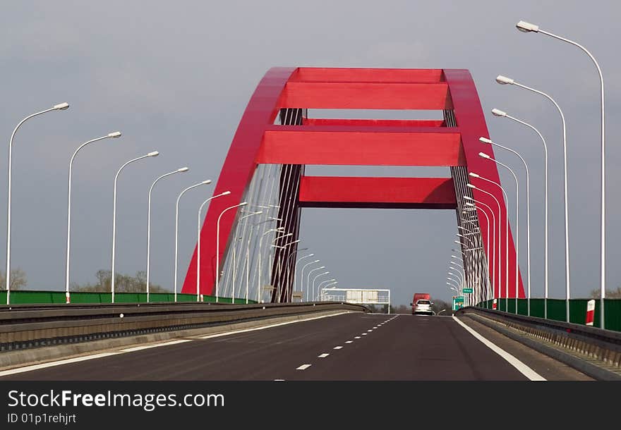 New bridge over river Visla next city Pulawy - Poland